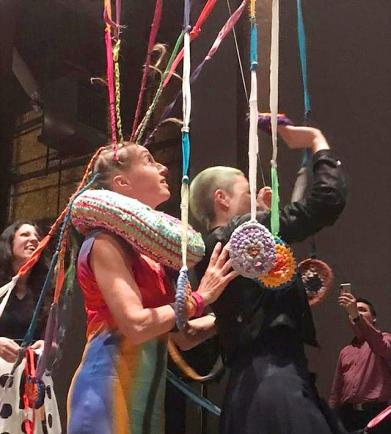 Smack Mellon, installative Performance, Joy of Weaving, Interaction, Itinernat Festival, May 2019, NYC