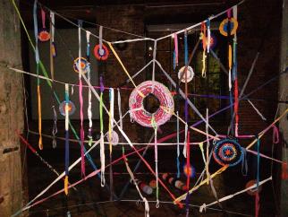 Joy of Weaving, Installation, Smack Mellon, Gallery Brooklin, sustainable Art from discarded garments