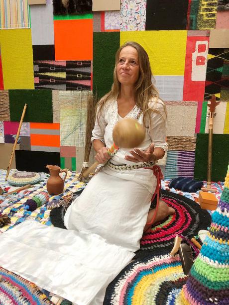 Prophecy at the installation, Magic#2 Delphi, Vison of a new Museum, Pinakothek der Moderne Munich 2021
